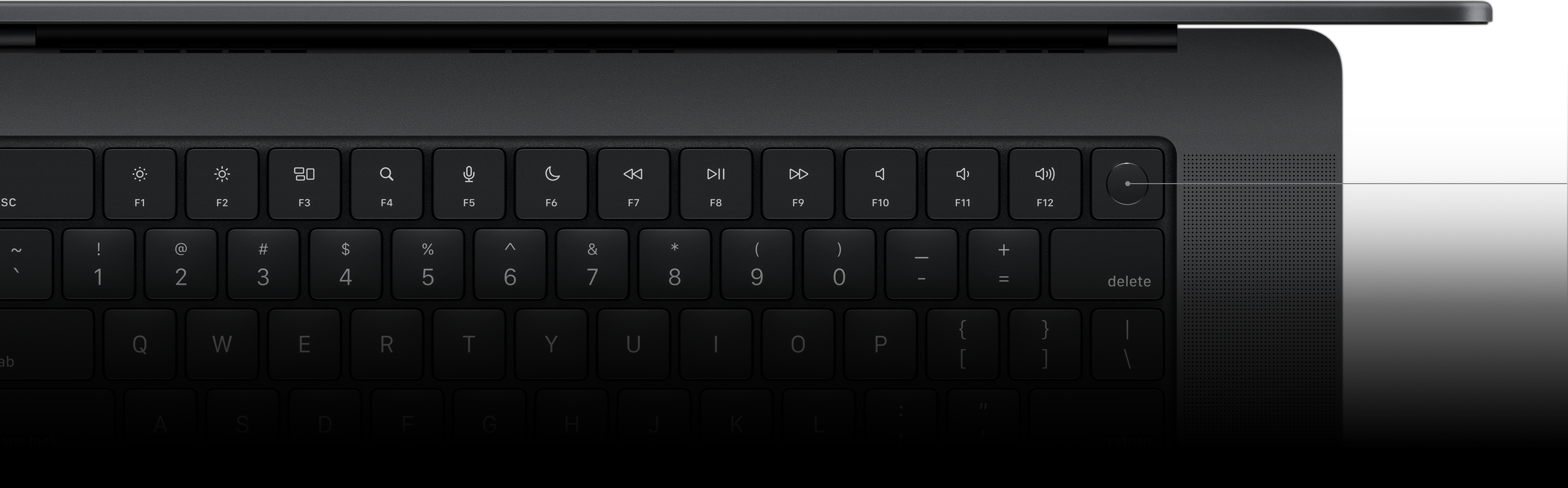 Ubicación de la tecla de Touch ID en el Magic Keyboard.