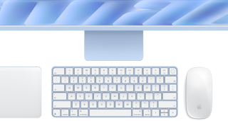 Magic Keyboard con Touch ID, color azul, Magic Trackpad y Magic Mouse