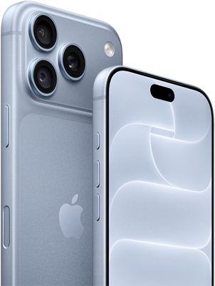iPhone 18 Pro, color glaciaire, parte delantera y trasera que muestra el Ceramic Shield y el sistema de triple cámara