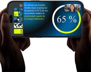 Videollamada horizontal que muestra una presentación de Keynote en un iPhone 18 Pro en negro